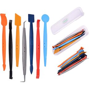FOSHIO Car Vinyl Wrap Tool Kit 7 in 1 Flexible Magnetic Micro Stick Squeegee Curves Slot Tint Tool Kit with 14 Working Angles Fit for Installing All Contour Vehicle Wraps & Auto Stickers
