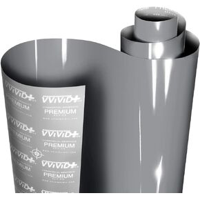 VViViD+ Ultra Gloss Nardo Dark Grey Vinyl Car Wrap Premium Paint Replacement Film Roll with Nano Air Release Technology, Stretchable Protective Cap Liner, Self Adhesive (1.5ft x 5ft)
