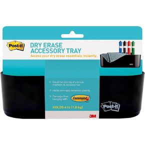 Post-it Dry Erase Accessory Tray, Black (DEFTRAY), 6" x 6.75" x 0.06"