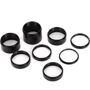 Macro Len Extension Tube Set 8 Pieces Extender Tube Adapter Ring Metal Resistant for 3/5/7/10/10/12/15/20/30 mm Camera Lens Accessories
