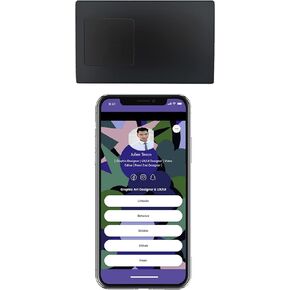 Thegreen Metal Digital Business Card NTAG216 NFC Stainless Steel Black Matte Card, 868 Bytes Works with All NFC app, for All NFC-Enabled Smartphones and Devices (Matte Black) (Matte Black)
