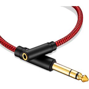 6.35 Male to Female 3.5 Headphones Adapter 20Ft,TRS 1/4 to 3.5mm Stereo Cord 6.35mm 1/4 Male to 3.5mm 1/8 Female for Amplifiers, Guitar Amp, Piano, Home Theater Devices, or Mixing Console(20Ft/6M) in Saudi Arabia
