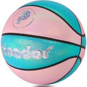Glitter Pink Basketball Size 5 for Kids 5-7 Years Old Girls Boys, Indoor Outdoor 27.5’’ PU Youth Junior Basketballs