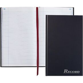 Adams Record Ledger, Hard Bound Textured Cover, 7.5 x 12.25 Inches, 300 Acid Free Pages, Navy (ARB712R3M), White