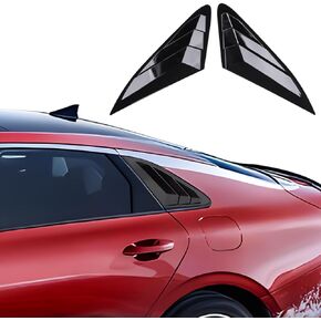 for KIA K5 2024 2023 2022 2021 Exterior Accessories Sporty Car Rear Side Window Louvers Air Vent Scoop Shades Cover Trim Blinds 2PCS(Bright Pitch Black)