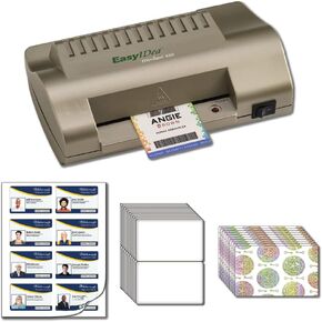 10 ID Card Kit with ML450T Laminator, Teslin ID Paper, Butterfly Pouches, and Holograms for Laser Printers