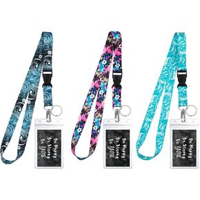 3 قطع من حبال التصميمات المتنوعة مع حامل بطاقة الهوية وحلقة مفاتيح للمفاتيح وبطاقة سفينة الرحلات البحرية والمعلمين والممرضات. حافظة شارة هوية شفافة مقاومة للماء. أساسيات الرحلات البحرية وإكسسوارات العمل. الأزهار خمر. in Kuwait