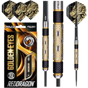 Red Dragon Golden Eye 22g, 24g, 26g, 28g, 30g, 32g Tungsten Darts with Flights and Stems