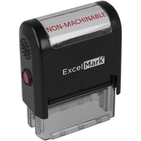 Non-MACHINABLE Self Inking Rubber Stamp - Red Ink (ExcelMark A1539)