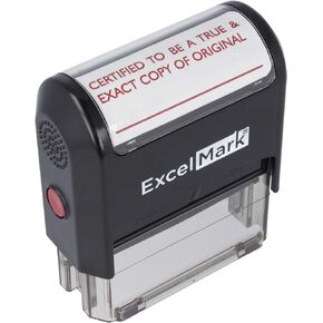 ExcelMark Self-Inking Rubber Stamp Certifed to be True & Exact Copy of Original