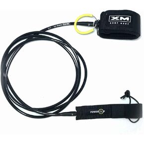 Big Wave 6ft-20ft Surfboard Leash with Power Clip Quick Release Upgrade, Cord Thickness (.313in), Key Pocket, Unbreakable Swivels, Detachable Railsaver, Made in USA