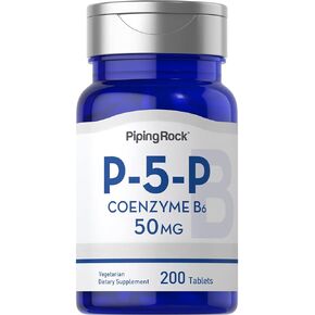 Piping Rock P5P Vitamin B6 | 50mg | 200 Tablets | Pyridoxal 5-Phosphate Supplement | Vegetarian, Non-GMO, Gluten Free