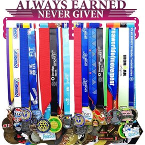Medal Hanger Holder Display Wall Rack Frame-Medal Hanger Awards Ribbon Cheer,Gymnastics,Soccer,Softball Holder Display Custom Rack for 60 Medals Easy to Install Easy to use