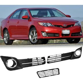 YLT AUTO Front Bumper Black Grille Bracket Mount Kit Fit 2012-2013 for Toyota Camry SE XSE