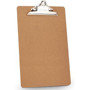 Clipboard Wood with Sturdy Stainless Steel Spring Clip, High Capacity Legal Size Hardboard Clip Board for Classroom Office Nursing Writing Board w/Low Profile Clip, School Supplies (12 PK) - by Enday