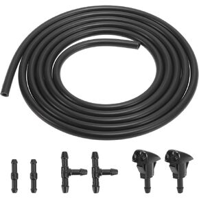 X AUTOHAUX 7pcs Front Windshield Washer Nozzles for Hyundai Tiburon Elantra Sonata 2 Meters Windshield Washer Hose with 4pcs Connectors Replaces 98630YY000