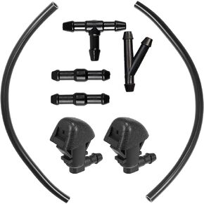 76810-SZA-A01ZA Front Windshield Spray Nozzles Wiper Spray Washer Jet and Fluid Hose with Connectors for Honda Pilot 2009 2010 2011 2012 2013 2014 2015 76810SZAA01ZA