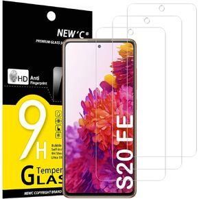 NEW'C [3 Pack] Designed for Samsung Galaxy S20 FE / S20 FE 5G, Screen Protector Tempered Glass, Anti Scratch, Bubble Free, Ultra Resistant