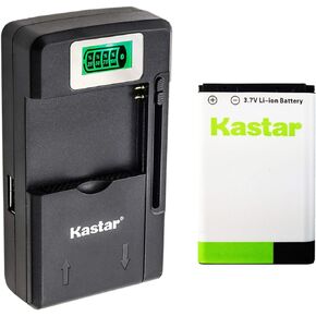 Kastar BL-5C Battery 1-Pack and Intelligent Mini Travel Charger for Shortwave All Hazard Radio, V-115 Portable Shortwave Transistor Radio AM/FM Stereo, Meloson Enhanced Portable AM FM Weather Radio