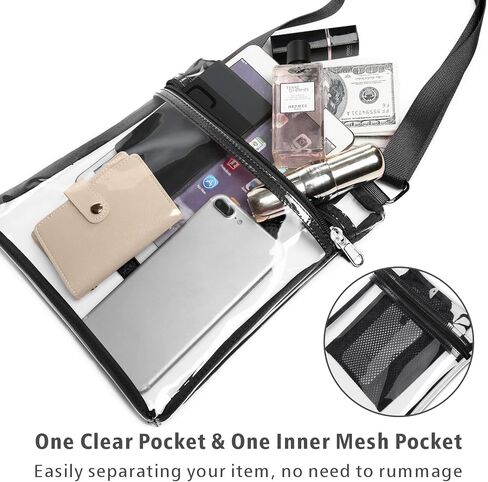 حقيبة شفافة من PACKISM لأحداث الاستاد - محفظة شفافة مقاس 12x6x12 لأحداث الألعاب والحفلات الموسيقية والمهرجانات والشاطئ in Kuwait