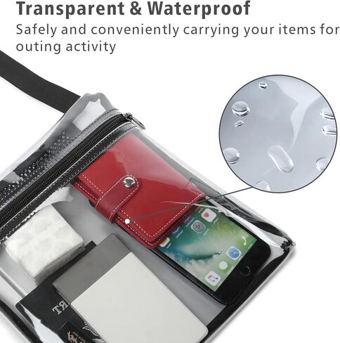 حقيبة شفافة من PACKISM لأحداث الاستاد - محفظة شفافة مقاس 12x6x12 لأحداث الألعاب والحفلات الموسيقية والمهرجانات والشاطئ in Kuwait