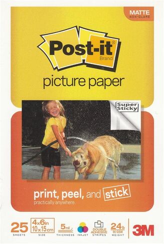 ورق صور Post it® مقاس 4 × 6، لمسة نهائية غير لامعة، 25 ورقة/عبوة (MMMSP4625) in Saudi Arabia