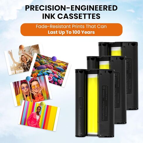 مجموعة حبر وورق Selphy CP1300/CP1500 للاستخدام مع طابعة صور Canon Selphy - ورق صور لامع 324 4 × 6 و9 خراطيش / 3 أشرطة حبر ملونة - حزمة Zdirect مع قطعة قماش من الألياف الدقيقة in Kuwait