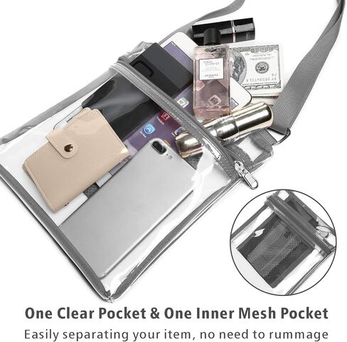 حقيبة شفافة من PACKISM لأحداث الاستاد - محفظة شفافة مقاس 12x6x12 لأحداث الألعاب والحفلات الموسيقية والمهرجانات والشاطئ in Saudi Arabia