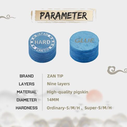 الأصلي زان تلميح/سوبر زان تلميح S/M/H 14 مللي متر 9 طبقات الجلود تجمع جديلة تلميح المهنية مرونة جيدة البلياردو اكسسوارات in Kuwait