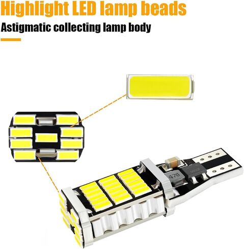 4 PCS Car T15 Brake Light, 4014-45SMD 6500K 360 Degree High Brightness Reversing Light Turn Signal, CANBUS Decoded Stepless Plug and Play, Universal for Most Cars (Red) in Saudi Arabia