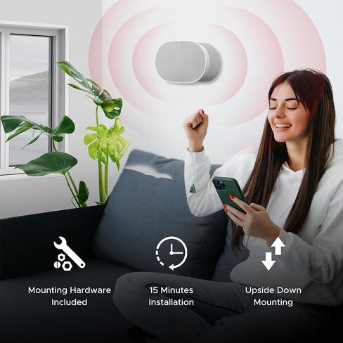 ERA300 Wall Mount Bracket, Low Profile, Black, Twin Pack, Compatible with Sonos ERA 300 Speaker, Complete with All Fixing Hardware in Kuwait