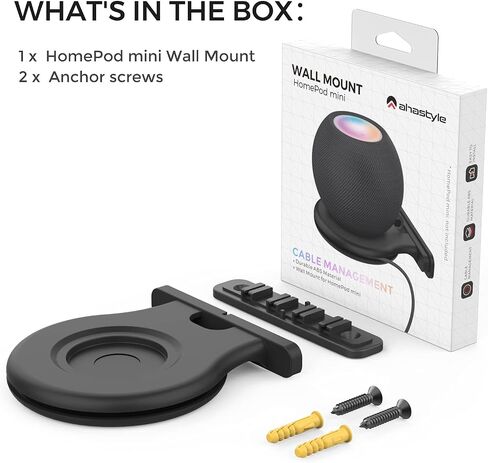 AHASTYLE HomePod mini Wall Mount Holder ABS Stand Accessories, Black in Kuwait