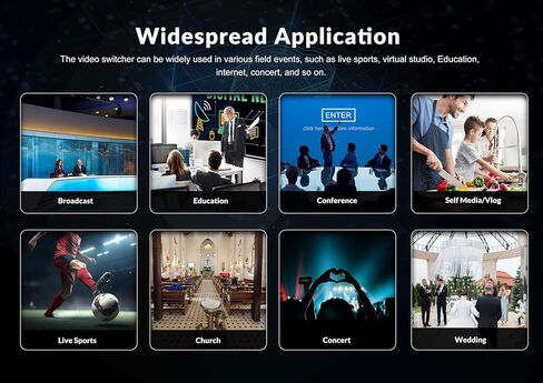 AVKANS HDMI SDI Live Stream Video Switcher، Pro Live Streaming Multi Camera Video Mixer Switcher مع 2X HDMI 2X SDI مدخلات USB3.0 تسجيل الفيديو in Kuwait