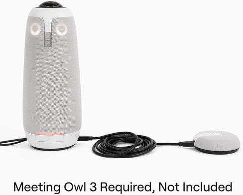 Owl Labs Expansion Mic for Meeting Owl 3 / Meeting Owl 4+: Extend Audio Reach in Larger Spaces by 8 feet (2.5 Meters) in The Direction of The mic., Gray in Saudi Arabia