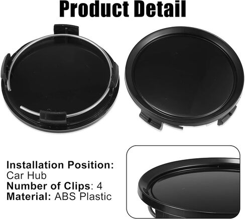 X AUTOHAUX 4pcs Universal 74mm Dia 4 Clips Wheel Tyre Center Hub Caps Cover Black for Auto Vehicle in Saudi Arabia