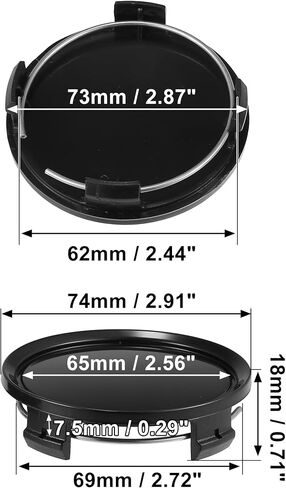 X AUTOHAUX 4pcs Universal 74mm Dia 4 Clips Wheel Tyre Center Hub Caps Cover Black for Auto Vehicle in Saudi Arabia