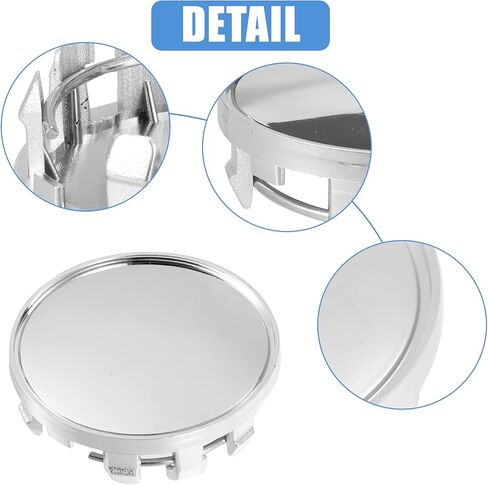 ACROPIX 59mm Dia 9 Clips غطاء أغطية محور العجلة المركزي للسيارة بلون فضي لامع - عبوة من 4 قطع in Saudi Arabia