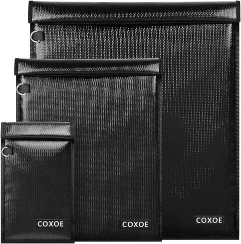 حقيبة فاراداي لأجهزة الكمبيوتر المحمولة والأجهزة اللوحية ومفاتيح السيارة، حقيبة RFID مانع إشارة مفتاح السيارة، مقاومة للحريق ومقاومة للماء (3 عبوات) in Kuwait