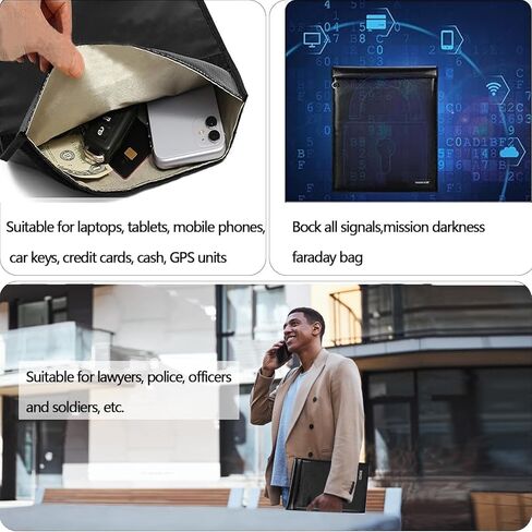 حقيبة فاراداي لأجهزة الكمبيوتر المحمولة والأجهزة اللوحية ومفاتيح السيارة، حقيبة RFID مانع إشارة مفتاح السيارة، مقاومة للحريق ومقاومة للماء (3 عبوات) in Kuwait