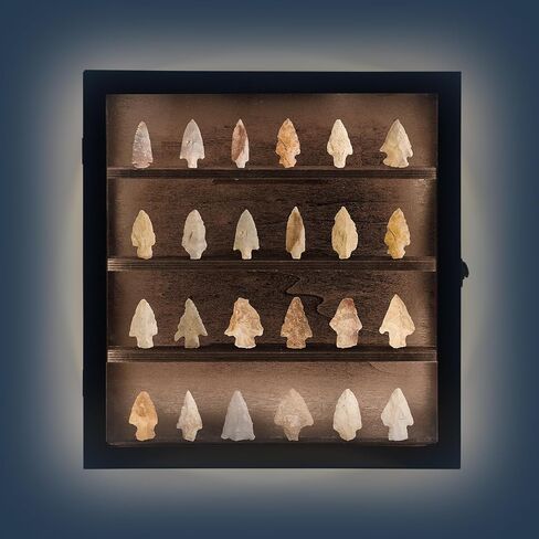 علبة عرض رأس السهم مع ضوء LED، خزانة عرض مثبتة على الحائط لصندوق رأس السهم الأمريكي الأصلي، إطار حامل رأس السهم لحقيبة عرض تذكارات رؤوس الأسهم الحجرية الكريستالية in Kuwait