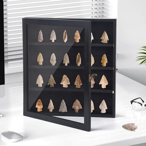 علبة عرض رأس السهم مع ضوء LED، خزانة عرض مثبتة على الحائط لصندوق رأس السهم الأمريكي الأصلي، إطار حامل رأس السهم لحقيبة عرض تذكارات رؤوس الأسهم الحجرية الكريستالية in Kuwait