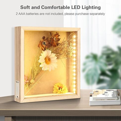 LED Shadow Box Frame Wine Cork Holder Display Case with Lights Memory Box for Keepsakes Memorabilia Awards Bouquet Photos in Saudi Arabia