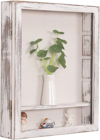 صندوق ظلال مقاس 14 × 17 مع أرفف، وصناديق ظل كبيرة جدًا تعرض حافظات مع رف متحرك لتذكار العملة المعدنية على الشاطئ وصور الزهور وحفلات الزفاف والطفل العسكري (أبيض متعثر) in Kuwait