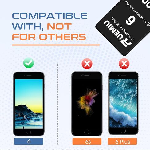 بطارية بديلة لهاتف iPhone 6، 3500mah 2024 جديدة ومحدثة ذات سعة عالية لنماذج بطارية iPhone 6 A1586 A1589 A1549 مع مجموعة أدوات إصلاح احترافية كاملة in Kuwait