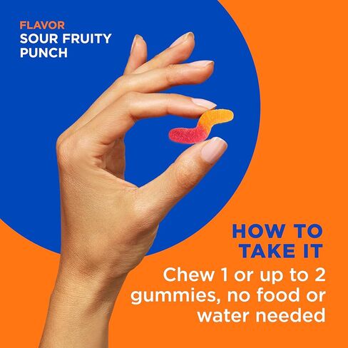 ديدان صمغية متعددة الفيتامينات من أولي كيدز، الصحة العامة ودعم المناعة، الفيتامينات والمعادن A، C، D، E، Bs والزنك، مكمل قابل للمضغ، لكمة الفاكهة الحامضة، كمية تكفي 45 يومًا (70 قطعة) in Kuwait