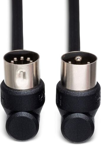 Hosa MID-310RR Right-angle MIDI Cable, Right-angle 5-pin DIN to Same, 10 ft in Saudi Arabia