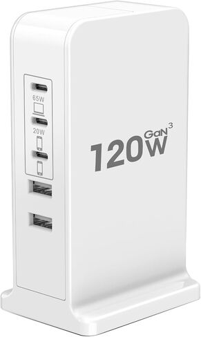كتلة شاحن USB C بقدرة 120 وات، محطة شحن لأجهزة متعددة، كتلة شحن USB، محور شحن سريع USB C GaN، شاحن كمبيوتر محمول USB C بقدرة 65 وات متوافق مع أجهزة MacBook Pro/Air، iPhone، iPad، Samsung in Saudi Arabia