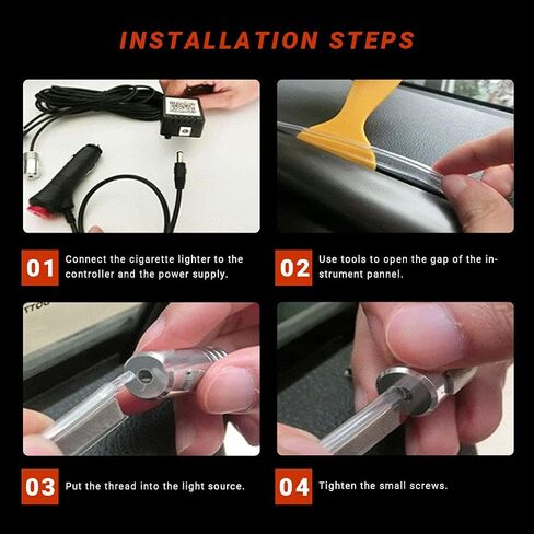 Car Interior LED Strip Light 6 in 1 Car Neon Ambient Lighting - Kits with 26.3FT Fiber Optic,16 Million Colors Sound Active Function and Wireless Bluetooth APP Control in Saudi Arabia