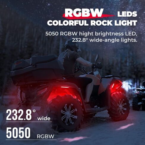 KEMIMOTO 6 Pods Rock Lights for Truck UTV Kits مع APP/RF التحكم في وضع الموسيقى متعدد الألوان، إضاءة نيون مقاومة للماء لهيكل السيارة SUV UTV ATV in Kuwait