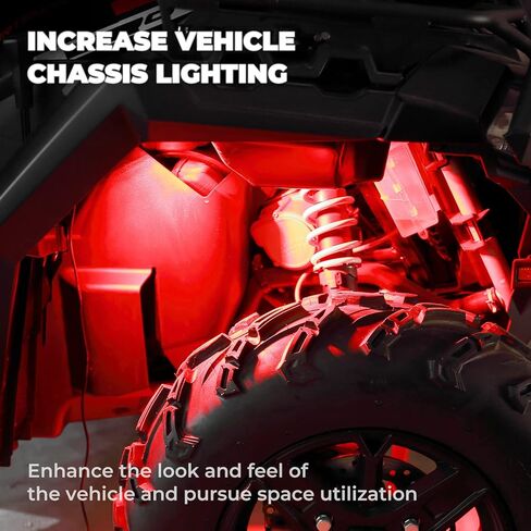 KEMIMOTO 6 Pods Rock Lights for Truck UTV Kits مع APP/RF التحكم في وضع الموسيقى متعدد الألوان، إضاءة نيون مقاومة للماء لهيكل السيارة SUV UTV ATV in Kuwait